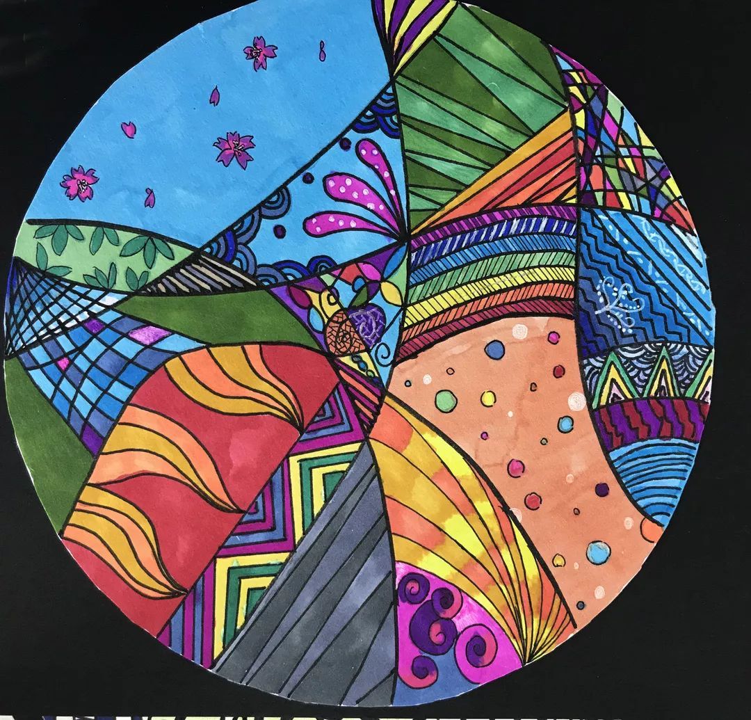 线的韵律 进修实验学校初一年级美术作品展中的图案设计之美